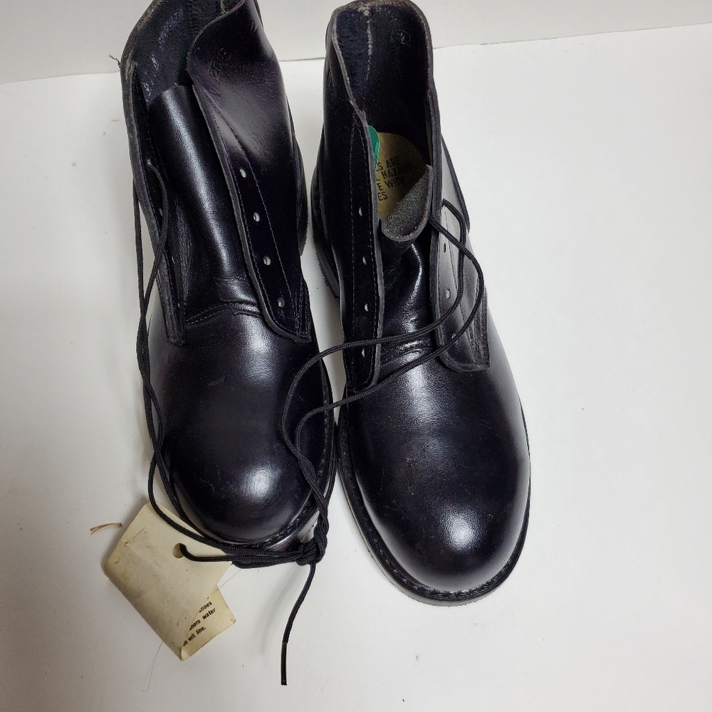 Vintage Biltrite Black Steel Toe Lace Up Ankle Boots Men's 4